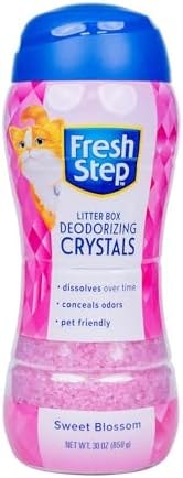 Fresh Step Cat Litter Crystals Deodorizer, Non Toxic Odor Neutralizing Crystals for Litter Boxes that Help Control Smells and Keep Home Areas Fresh, Sweet Blossom Scent, 30 Ounce