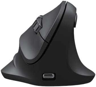 MOKURU Wireless Ergonomic Mouse, Supporting Bluetooth/2.4G Connection, Featuring 4 Buttons, Adjustable DPI Settings of 1000/1600/2400, Compatible with Windows/macOS, Laptops, Desktop Computers (Black)