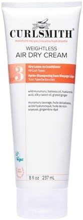CURLSMITH Weightless Air Dry Curl Cream Leave In for Curly Hair (8oz)