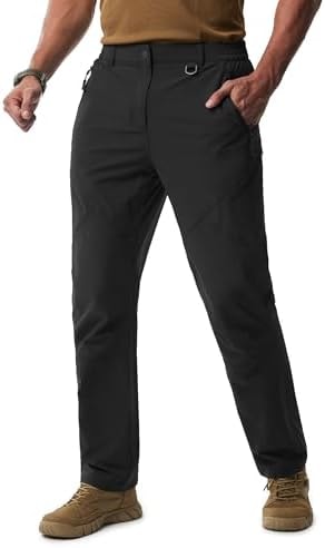 Libin Mens Hiking Pants Quick Dry Stretchy Travel Pants Black 30W