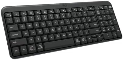 Logitech K250 Compact Wireless Bluetooth Keyboard with Number Pad, Graphite