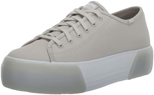 Keds Triple Up Leather, Sneaker Womens, White/Grey Bubble Foxing, 11 Medium