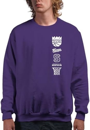 Junk Food NBA - Sacramento Kings Stacked Logo Adult Crewneck
