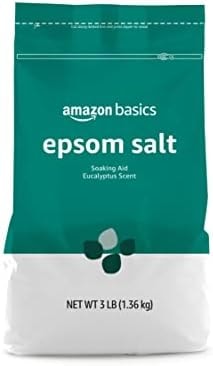 Amazon Basics Epsom Salt Soaking Aid, Eucalyptus Scented, 3 Pound