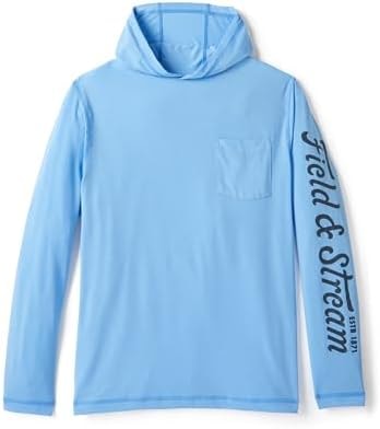 Field & Stream Men's Roll Cast Performance Hoodie, Light Blue, Medium