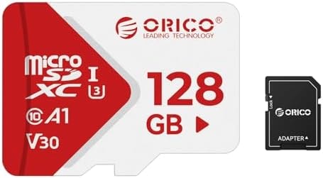 ORICO 128GB SDXC TF Card - UHS-I U3 Class 10 V30 A1 Memory Card with SD Adapter for 4K Video Recording, Drones, Action Cameras & Mobile Devices