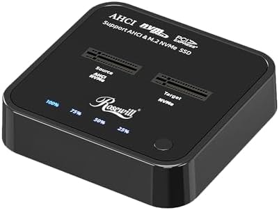 Rosewill Cloner, M.2 Duplicator Dual Bay Enclosure, Tool-Free 20Gbps USB3.2 Gen 2X2 to USB Adapter M.2 Docking Station for M Key PCIE Reader Supports Offline Clone-RS-N2-CL