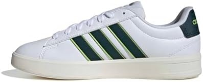 adidas Men's Grand Court 3.0, White/Aurora Ivy/Solar Slime, 4