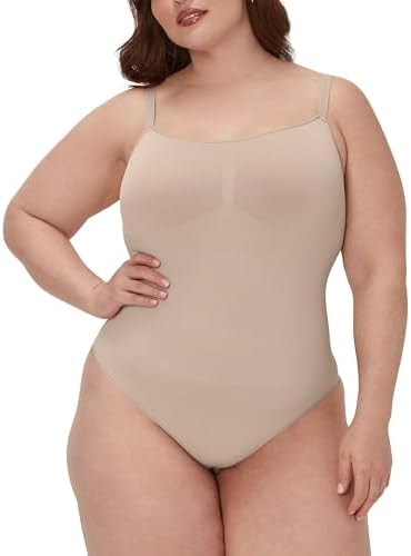 Maidenform Women's Seamless Shapewear, Tummy Control Thong Bodysuit, Firm Control Thong Body Shaper