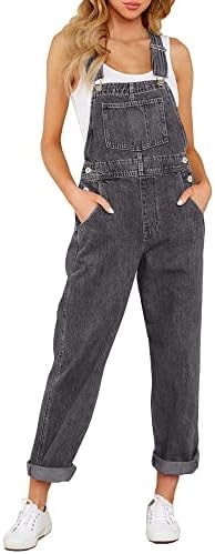 GRAPENT Jean Overalls Women Baggy Overalls Womens Bib Womans Jeans for Women Jean Jumpsuit Color Pebble Grey Size Medium Size 8 to 10