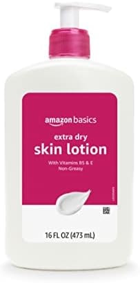 Amazon Basics Body Lotion For Dry Skin with Vitamins B5 & E, Clean Scent, 16 fl oz (Previously Solimo)
