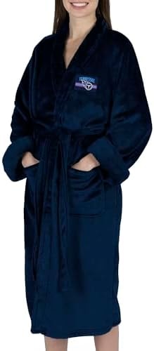 Northwest NFL Tennessee Titans Rollout Silk Touch Robe with Logo, Comfortable Lounge Wear for Men and Women, Small/Medium