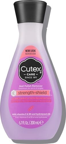 Cutex Nail Polish Remover, Strength Shield, Leaves Nails Looking Healthy, Contains Vitamins E, B5 & Hydrolyzed Silk, 6.76 Fl Oz