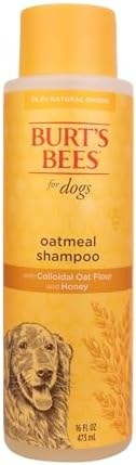 Burt's Bees for Pets Oatmeal Dog Shampoo with Honey, Soothing Formula for Itchy and Sensitive Dog Skin, Colloidal Oat Flour and Honey, pH Balanced, Sulfate-Free, 16 Fl Oz