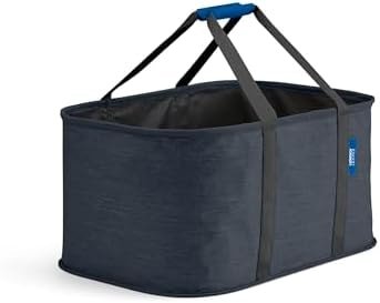 Joseph Joseph Hold-All, Collapsible 35L/9.25 Gallon Washing Laundry Basket Bag, Durable Fabric, Moisture Resistant - Carbon Black