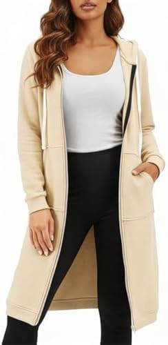 DUOYANGJIASHA Women's Zip Up Hoodies Long Fleece Sweatshirt with Pockets