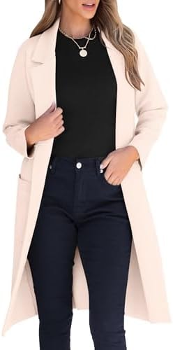 ANRABESS Cardigan Sweater for Women Fall Oversized Jacket Sweater Apricot