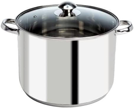 Ecolution Stainless Steel Stock Pot, Encapsulated Induction Ready Cooking Pot with Glass Lid, Oven Safe, Dishwasher Safe Soup Pot, 8-Quart