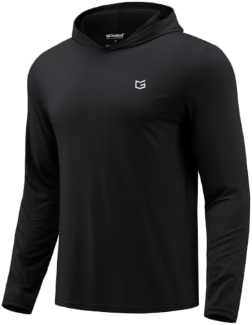 Men's Lightweight Athletic Hoodies Pullover Long Sleeve Shirts( Black,L)