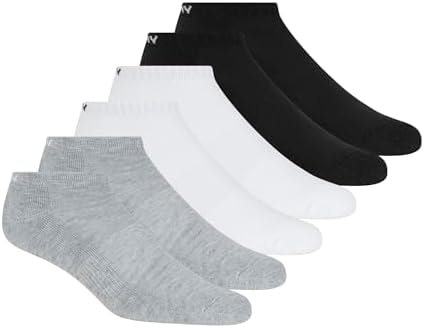 DKNY Men's 6 Pack Low Cut Socks, Grey/Blue, 10-13