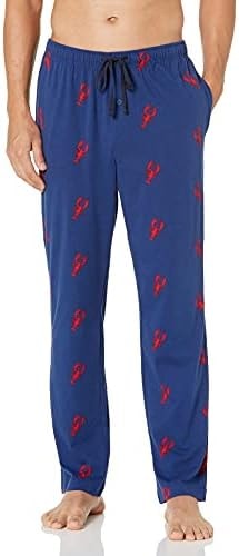 Nautica Men's Soft Woven 100% Cotton Elastic Waistband Sleep Pajama Pant, Blue Lobster, Large
