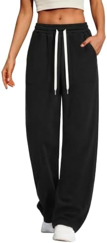 SEMARO Wide Leg Sweatpants Women Baggy Drawstring Fall Winter Sweat Pants