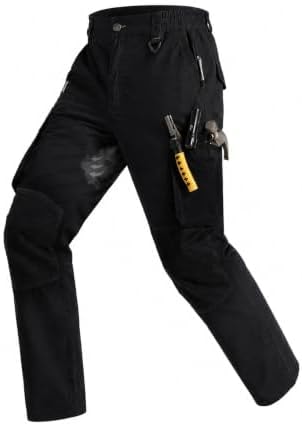NATUVENIX Mens Work Tactical Pants Water Resistant Cargo Pants for Men