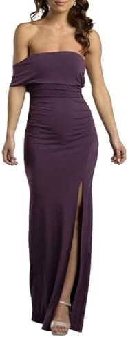 David's Bridal Off-The-Shoulder Ruched Jersey Sheath Dress