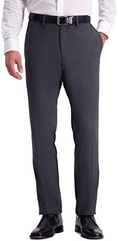 Kenneth Cole REACTION mens Shadow Check Stretch Slim Fit Dress Pants, Charcoal, 34W x 32L US