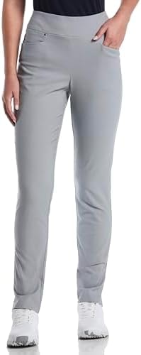 PGA TOUR Women's Tummy Control Pull-on Waistband Golf Pants, Sleet, Medium
