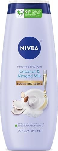 NIVEA Pampering Coconut and Almond Milk Body Wash, 20 FL OZ