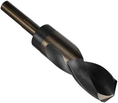 Drill America 1-23/64" Reduced Shank High Speed Steel Black & Gold Contractor Drill Bit with 3-Flat 1/2" Shank, KFD3F Series