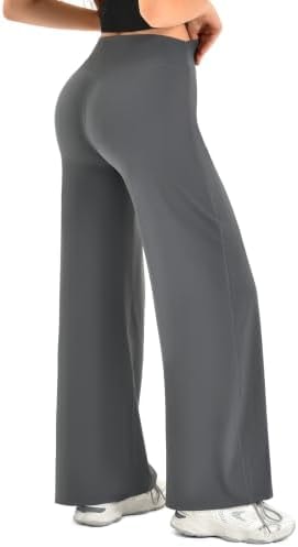 Stanpetix Women's Wide Leg Leggings Straight Leg Yoga Pants Grey Small