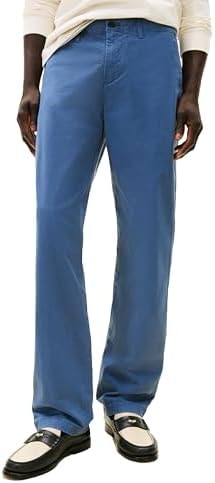 Tommy Hilfiger mens Stretch Chino in Custom Fit Casual Pants, Bayhead Blue, 30W x 32L US