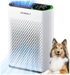 Air Purifier for Large Room, Cleans 2,400 ft² in 30 Mins, 3-Stage True HEPA, 360° Airflow, Large Touch Display Control, Real-Time Air Quality (PM2.5) Display, Ultra-Quiet 20dB Sleep Mode, HAP602 White