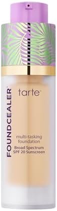 tarte babassu foundcealer dewy foundation Broad Spectrum SPF 20 Sunscreen – Foundation & Concealer in 1, Vegan Skincare Makeup, Medium Coverage, Cruelty-Free, full size, 14S fair sand