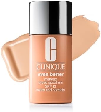Clinique Even Better Makeup Liquid Foundation SPF 15 With Vitamin C For Dry + Oily Combination Skin Types | Medium Coverage + Natural Finish | Evens Skin Tone + Reduces Dark Spots, Fair, 1 Fl Oz