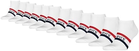 Levi's Men's 12-Pack Low Cut Socks, White/Red/Blue, 6-12