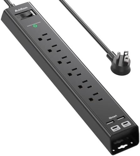 Power Strip Surge Protector with 6 AC Outlets and 4 USB Ports (2 USB-C)
