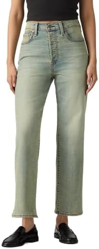 Levi's Women's Ribcage Straight Ankle Jeans, (New) Miners Business (Stretch), 30, Standard