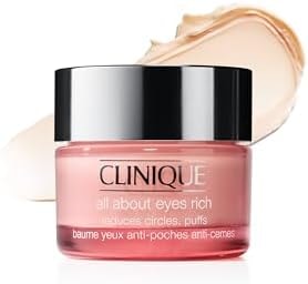 Clinique All About Eyes Rich Eye Cream For Dark Circles With Hyaluronic Acid | Hydrating, Brightening + Depuffing, 1 Ounce