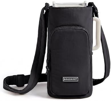 BAGSMART 40oz Water Bottle Holder with Strap, Quilted Gym Accessories