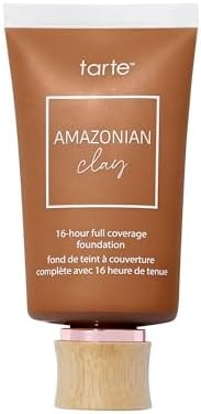 tarte Amazonian clay 16-hour Full Size coverage foundation – Matte Finish Foundation, Vitamin E for Hydration & Smooth Looking Skin, Vegan & Cruelty-Free, full size, deep honey