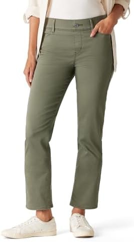 Levi Strauss Signature Gold Women's Totally Shaping Ultimate Pull-On Ankle Straight Jean Mid-Rise Stretch Denim (Available in Plus), Olive Night, 22 Plus