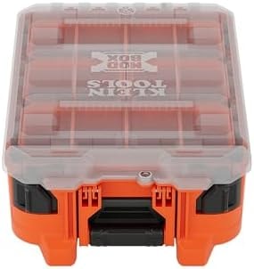 Klein Tools 54500MBX MODbox Tall Compartment Box, Half-Width Tool Organizer, Small Parts Tool Box with 10 Compartments, 4 Removable Bins, Stackable Module