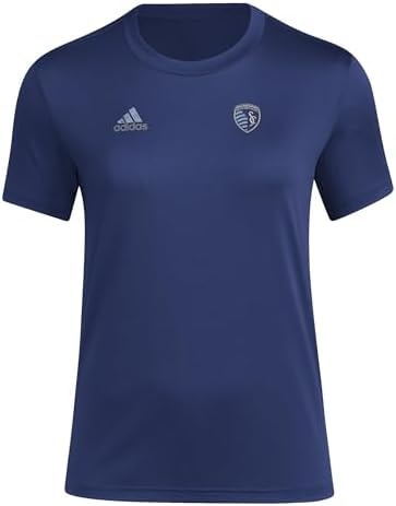 adidas Women's Sporting Kansas City Local Stoic Short Sleeve Pre-game T-shirt, Team Navy Blue, Small