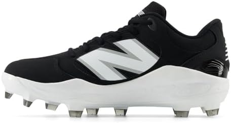 New Balance Men's Fresh Foam 3000 V7 Molded Baseball Shoe, Black Synthetic/White, 16 W