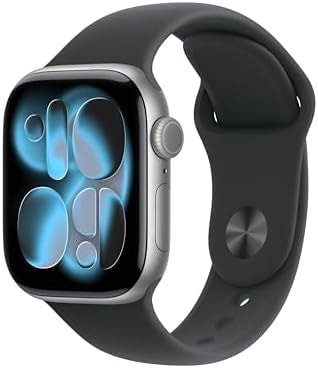 Apple Watch Series 11 [GPS 42mm] Smartwatch with Space Gray Aluminum Case with Black Sport Band - S/M. Sleep Score, Fitness Tracker, Health Monitoring, Always-On Display, Water Resistant