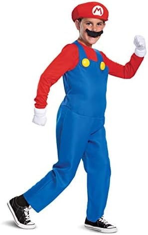 Disguise Nintendo Super Mario Costume for Kids, Deluxe Officially Licensed Super Mario Costume, Size (7-8)