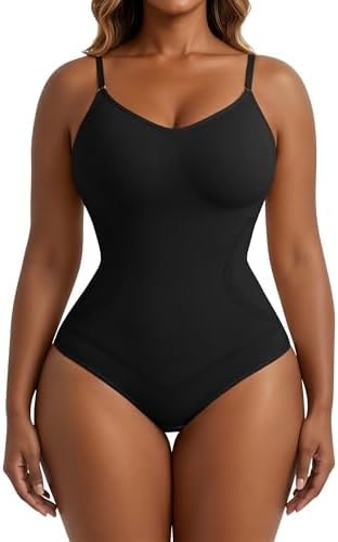 Xcutting Women's Shapewear Bodysuit Tummy Control Seamless,Black Brief, M